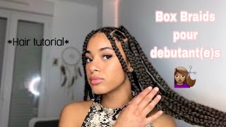 Box braids tutorial facile pour cheveux courts ou longs [upl. by Nunnery992]