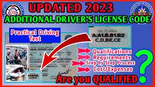 PAANO MagpaADDITIONAL ng RESTRICTION CODES  DRIVERS LICENSE CODES 2023  LTO New DL CODE [upl. by Aitercal]