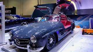 Kindig’s 1955 MercedesBenz 300SL Gullwing LSX 454 powered Fiberglass Restomod at SEMA [upl. by Gnuoy]