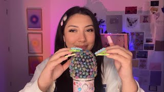 ASMR nail clacking and tapping mic scratching mouth sounds 🍭⭐️🩵🎀💅 [upl. by Ecnaret395]