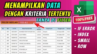 TUTORIAL  CARA MENAMPILKAN KELOMPOK DATA TERTENTU  Rumus Excel [upl. by Ardnalac]