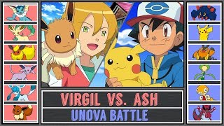 Ash vs Virgil Pokémon SunMoon  Unova Battle [upl. by Harbard]