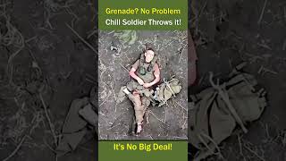 Soldier Casually Throws Away Drone Dropped Grenade [upl. by Adnert]