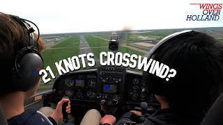 Epic 21kts Crosswind Landing at Lelystad Airport PHUSH DV20 Katana [upl. by Lucila186]