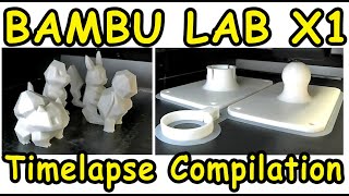 ASMR 3D printing timelapse compilation of various FDM PLA prints on the Bambu lab X1 Carbon [upl. by Aramoix]