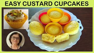 Easy Custard Cupcakes Recipe  How to Make Custard Cupcakes 2024 [upl. by Gard]