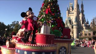 Mickeys Once Upon a Christmastime Parade daytime at the Magic Kingdom [upl. by Ellehsram]