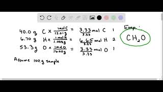 A compound with molar mass 180 1 has the following composition by mass Determine the empirical and m [upl. by Itin289]