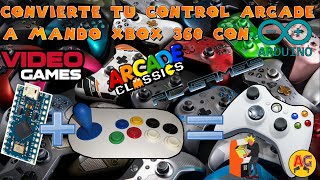 Convierte tu control Arcade a mando de Xbox 360 con Arduino Leonardo [upl. by Enitnelav]