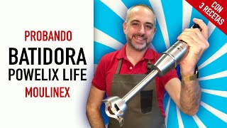 Probando la batidora de mano Powelix Life de Moulinex con 3 recetas [upl. by Milo485]