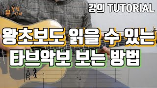 누구나 읽을 수 있다 TAB통기타 타브악보보는 방법일렉기타도 같음 [upl. by Ramma]