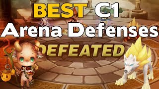 Summoners War  The BEST C1 Arena Defenses  Top 5 Obtainable Conqueror Level ADs [upl. by Ruiz]