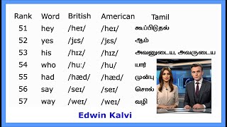 மிக முக்கிய ஆங்கில வார்த்தைகள் பிரிட்டிஷ் அமெரிக்க உச்சரிப்பு பொருள் அர்த்தம் Words 51  100 [upl. by Atwahs]