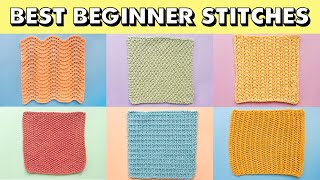 BEST KNIT STITCH PATTERNS for Beginners [upl. by Nniuq]