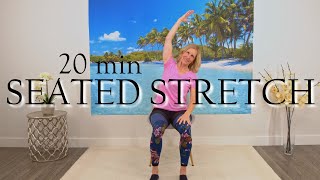 20 min SEATED dynamic amp static stretching routine for seniors [upl. by Ahsiek944]