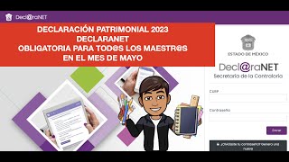 DECLARACIÓN PATRIMONIAL 2023 DECLARANET SEP SEIEM [upl. by Boonie673]