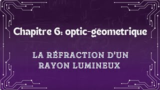 chapitre 6  opticgéometrique  la réfraction dun rayon lumineux [upl. by Hadihsar]