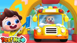 Car Wash Song  Wheels On The Bus  Animal Version  Nursery Rhymes amp Kids Songs  Yes Neo [upl. by Belvia]