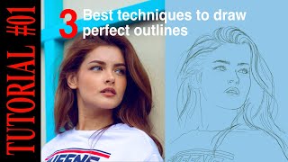 How to draw accurately from reference image  Perfect Outlines  Accurate Drawing Tutorial [upl. by Lam]