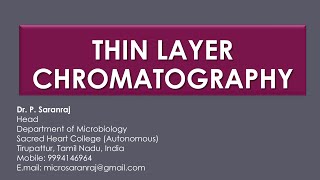 Thin Layer Chromatography TLC [upl. by Rambert]