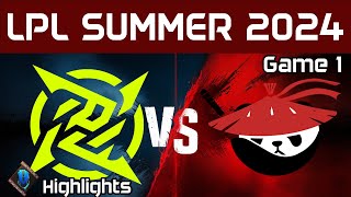 NIP vs AL Highlights Game 1 LPL Summer 2024 Ultra Prime vs Rare Atom by Onivia [upl. by Eednus594]