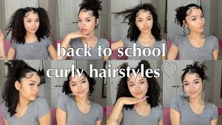 3 Easy Hairstyles For Curly Hair  Casual Hair Style [upl. by Acinomed684]