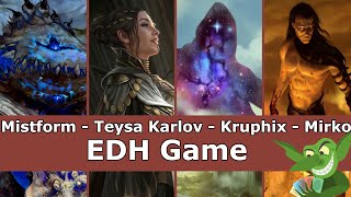 Mistform vs Teysa Karlov vs Kruphix vs Mirko Vosk EDH  CMDR game play for Magic The Gathering [upl. by Mitzl]