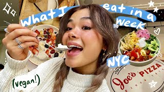 EVERYTHING I eat in a week🍰 vegan in NYC  recipes [upl. by Kcinimod]