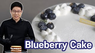 Blueberry Cake with whipped cream  Korean Style Delicious Shortcake [upl. by Ahsenek]