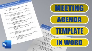 Create a Meeting Agenda Template in Word  Easy Tutorial [upl. by Adyan]