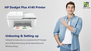 HP Deskjet plus 4140 printer setup  Unbox HP Deskjet plus 4140 printer  WiFi setup [upl. by Ekihc103]