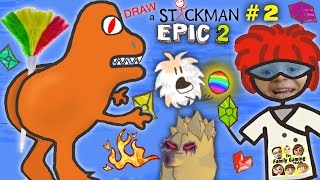 FEATHER BUTT DINOSAUR DRAW A STICKMAN EPIC 2 🚸 Part 2 Find the Gems FGTEEV Chapter 2 Gameplay [upl. by Lang11]