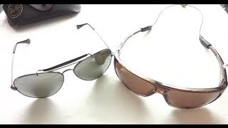 Maui Jim Island Time Polarized vs RayBan Aviator Sunglasses Review [upl. by Nodyarg]