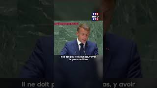 Emmanuel Macron à l’ONU  « Il ne doit pas y avoir de guerre au Liban » [upl. by Dominic408]