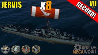 Jervis 8 Kills amp 128k Damage  World of Warships Gameplay [upl. by Furtek]