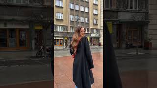 Czarny płaszcz Gravity z rozporkami – wełna  Black Coat fashion style outfit viral [upl. by Nnaeoj396]