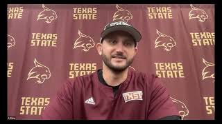 GJ Kinne Texas State  2023 SBC Football Spring Media Availability [upl. by Tacy]