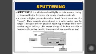 Lecture55 Sputtering Process for Surface Modification [upl. by Tirrell289]