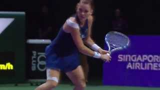 Agnieszka Radwanska 2015 WTA Finals Hot Shot  Semifinals [upl. by Noffets49]