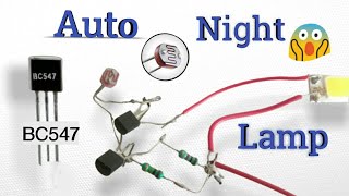 How To Make Simple Automatic Night Lamp BC547 And LDR ProjectDIY [upl. by Asseret]