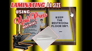 Laminating A4 size using Heat Press [upl. by Iniffit]