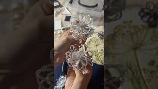 Белые сатиновые одуванчики jewelry smallbusiness flowers handmade handmade [upl. by Cerellia]