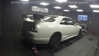 Whifbitz 714bhp R33 GTS Skyline dyno run [upl. by Wedurn363]