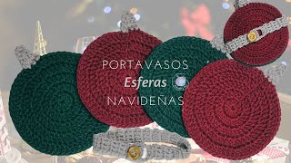 PORTAVASOS ESFERAS NAVIDEÑAS  PORTAVASOS TEJIDOS [upl. by Aisak]