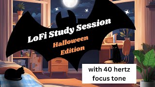 Study LoFi with 40hz focus tone Halloween  Background beats for ADHD no midroll ads [upl. by Baggett63]