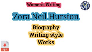 Zora Neale Hurston  Writing style of Zora Neale Hurston [upl. by Uund]