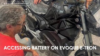 How To Access Your Battery On Your Evoque ETron Motorcycle Style Ebike [upl. by Janeva]