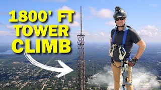 Extremely Dangerous Climbing 1800 foot Tower 180 stories up in the Air  One of the Tallest in USA [upl. by Paul]