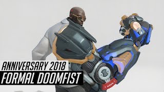 Formal Doomfist Skin Spotlight  All Cosmetics amp Gameplay Overwatch Anniversary 2018 [upl. by Ellevart]