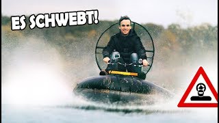 Unser Schlauchboot  HOVERCRAFT schwebt  SELBSTGEBAUTES Amphibienfahrzeug [upl. by Brindell]